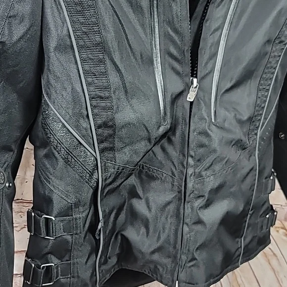 Joe rocket padded lined motorcycle jacket black women's large